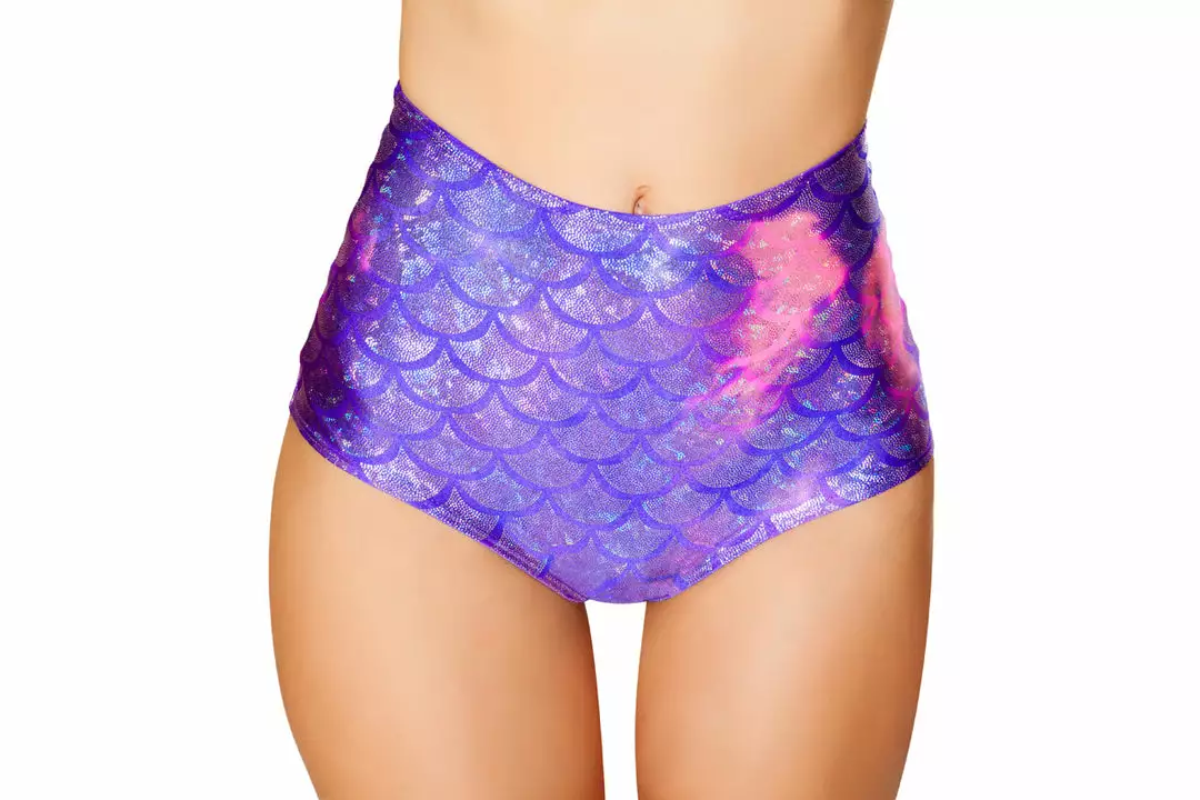 J Valentine BOTTOMS CC401 - Scale High Waist Mermaid Shorts 10 J Valentine BOTTOMS CC401 - Scale High Waist Mermaid Shorts