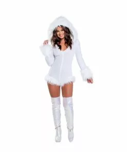J-Valentine, Inc CH310 - Fur Trimmed Hooded Romper BOTTOMS