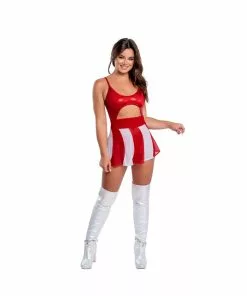 J-Valentine, Inc CH336 - Candy Cane Mesh Skater Skirt