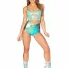 J-Valentine Catalog FF910 - Foil High Waist Short BOTTOMS