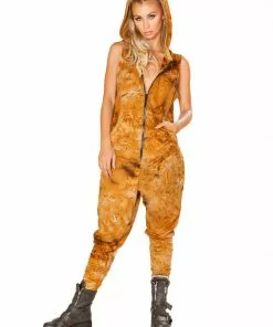 J-Valentine Catalog FF188 - Faux Suede Zipper Front Jumpsuit