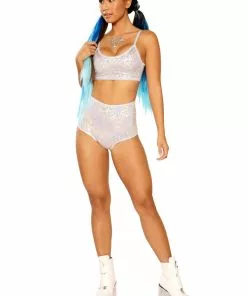 J Valentine FF265 - HOLOGRAPHIC HIGH-WAIST SHORT BOTTOMS