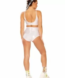 J Valentine FF265 - HOLOGRAPHIC HIGH-WAIST SHORT BOTTOMS