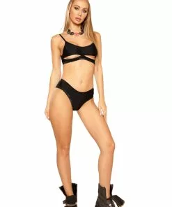 J Valentine FF270 - GLITTER TRIMMED STRAP TOP