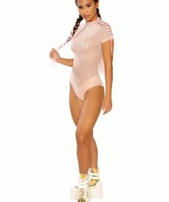 J Valentine FF278 - LACE-UP SHOULDER BODYSUIT