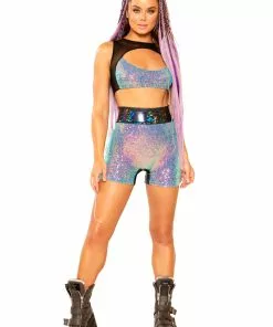 J-Valentine, Inc BOTTOMS FF330 - Sequin Bike Short