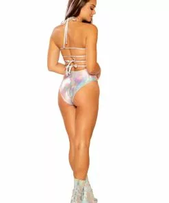 J-Valentine, Inc FF483 - Metallic Wrap Short BOTTOMS 23 J-Valentine, Inc FF483 - Metallic Wrap Short BOTTOMS