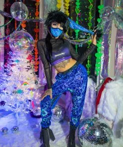 J-Valentine, Inc Pants FF570 - Sequin Velvet Joggers