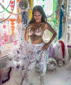 J-Valentine, Inc Pants FF570 - Sequin Velvet Joggers