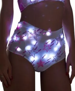 J Valentine FF864 - Light-Up Sequin Mesh High-Waist Short