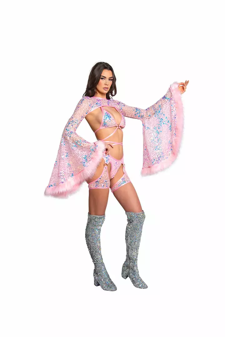 J-Valentine, Inc ACCESSORIES FR103 - Faux Fur Trimmed Bell Sleeve Shrug 6 J-Valentine, Inc ACCESSORIES FR103 - Faux Fur Trimmed Bell Sleeve Shrug