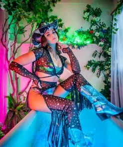 J-Valentine, Inc FR110 - Karma Cowgirl Fringe Wrap Top