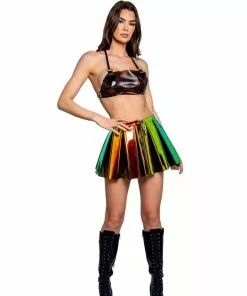 J-Valentine, Inc Skirts FR120 - Vinyl Pleated Skirt