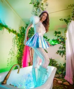 J-Valentine, Inc Skirts FR120 - Vinyl Pleated Skirt