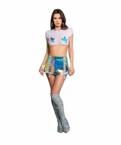 J-Valentine, Inc FR123 - Lace-Up Vinyl Skirt Skirts