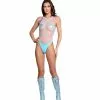 J-Valentine, Inc ONE PIECES FR146 - Holographic Dot Mesh Bodysuit