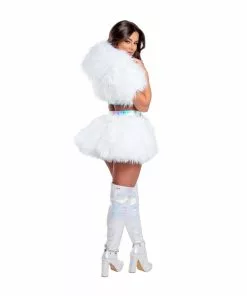 J-Valentine, Inc FR151 - Light-Up Faux Fur Belted Skirt BOTTOMS