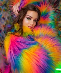 J-Valentine, Inc OUTERWEAR FR154 - Rainbow Attitude Fur Coat 9 J-Valentine, Inc OUTERWEAR FR154 - Rainbow Attitude Fur Coat