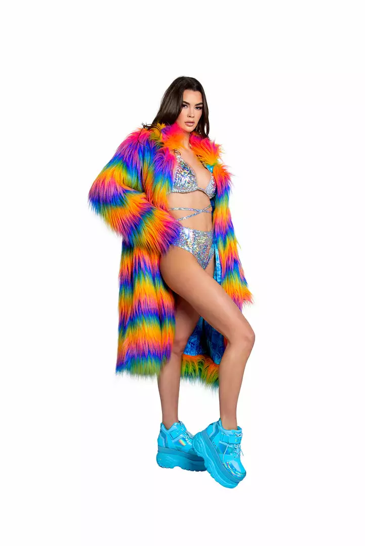 J-Valentine, Inc OUTERWEAR FR154 - Rainbow Attitude Fur Coat 2 J-Valentine, Inc OUTERWEAR FR154 - Rainbow Attitude Fur Coat