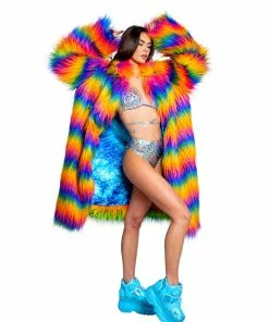 J-Valentine, Inc OUTERWEAR FR154 - Rainbow Attitude Fur Coat 7 J-Valentine, Inc OUTERWEAR FR154 - Rainbow Attitude Fur Coat