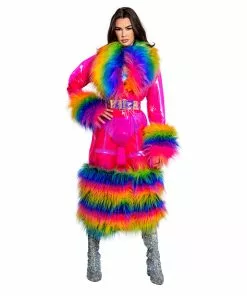 J-Valentine, Inc Jackets | Coats FR158 - Rainbow Vibrations Trench With Sour Candy Belt
