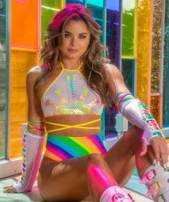 J-Valentine, Inc FS133 - Sunshine Holo Halter Top